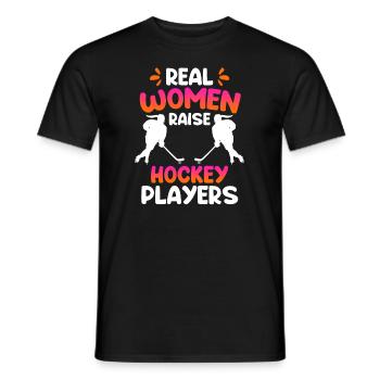De vraies femmes éduquent les joueuses de hockey - T-shirt homme - noir - Devant - AI Model Male 178 light (178cm)
