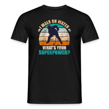 I laufe auf Wasser was ist deine Superpower? - Männer T-Shirt - Schwarz - Vorne - AI Model Male 178 light (178cm)