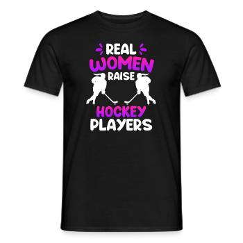 De vraies femmes éduquent les joueuses de hockey - T-shirt homme - noir - Devant - AI Model Male 178 light (178cm)