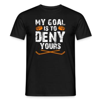 My Goal is to deny yours Eishockey Torwart - Männer T-Shirt - Schwarz - Vorne - AI Model Male 178 light (178cm)