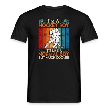 I'm a Hockey Boy Hockey Player - Men's T-Shirt - black - Front - AI Model Male 178 light (178cm)