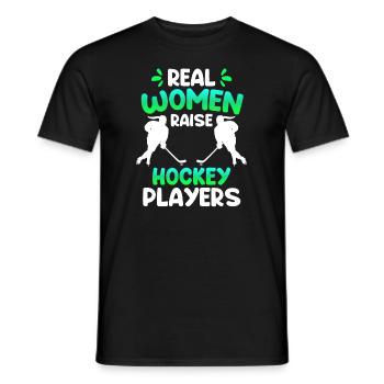 De vraies femmes éduquent les joueuses de hockey - T-shirt homme - noir - Devant - AI Model Male 178 light (178cm)