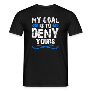 My Goal is to deny yours Eishockey Torwart - Männer T-Shirt - Schwarz - Vorne - AI Model Male 178 light (178cm)