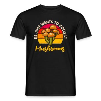 Il ne fait rien Cueilleurs de champignons Cueilleur de champignons - T-shirt homme - noir - Devant - AI Model Male 178 light (178cm)