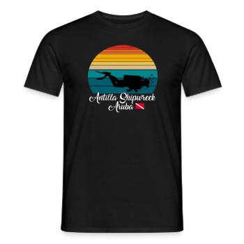Antilla Shipwreck Aruba Diving - Men's T-Shirt - black - Front - AI Model Male 178 light (178cm)