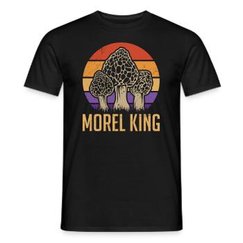 Morel King Mushrooms Collect Mushroom Pickers - Men's T-Shirt - black - Front - AI Model Male 178 light (178cm)