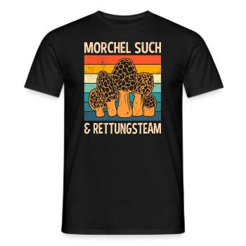 Rettungsteam Pilze Morchel Pilzsammler - Männer T-Shirt - Schwarz - Vorne - AI Model Male 178 light (178cm)
