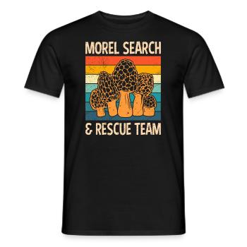 Rescue Team Morel Mushroom Picker - Men's T-Shirt - black - Front - AI Model Male 178 light (178cm)