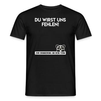 Du wirst uns fehlen letzter Arbeitstag Jobwechsel - Männer T-Shirt - Schwarz - Vorne - AI Model Male 178 light (178cm)