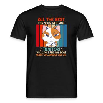 Heureux nouveau travail vous traîtres - T-shirt homme - noir - Devant - AI Model Male 178 light (178cm)