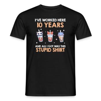 Anniversaire de l’entreprise 10 ans de service anniversaire - T-shirt homme - noir - Devant - AI Model Male 178 light (178cm)