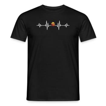 Heartbeat swedish Hot Tub - Schwedisches Badefass - Men's T-Shirt - black - Front - AI Model Male 178 light (178cm)
