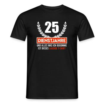 Firmenjubiläum 25 Jahre Dienstjubiläum 25 Jahre - Männer T-Shirt - Schwarz - Vorne - AI Model Male 178 light (178cm)