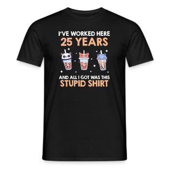 Anniversaire de l’entreprise 25 ans de service anniversaire 25 ans - T-shirt homme - noir - Devant - AI Model Male 178 light (178cm)