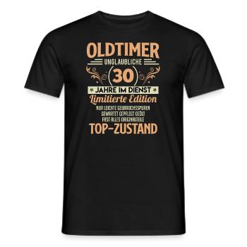 Arbeitsjubiläum 30 Jahre Dienstjubiläum - Männer T-Shirt - Schwarz - Vorne - AI Model Male 178 light (178cm)