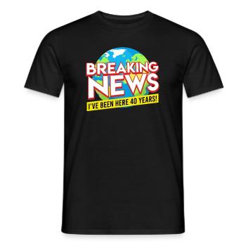 40 ans de service Anniversaire de l’entreprise 40 ans - T-shirt homme - noir - Devant - AI Model Male 178 light (178cm)
