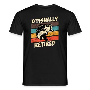 O Fishally retired pension angler retirement - Men's T-Shirt - black - Front - AI Model Male 178 light (178cm)