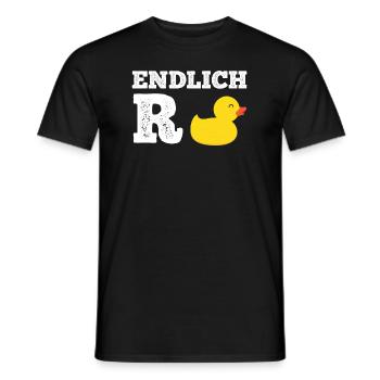 R Ente Renteneintritt Rentner - Männer T-Shirt - Schwarz - Vorne - AI Model Male 178 light (178cm)