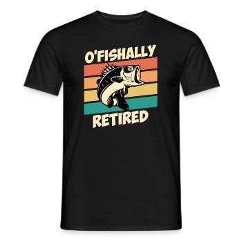 O Fishally retired pension angler retirement - Men's T-Shirt - black - Front - AI Model Male 178 light (178cm)