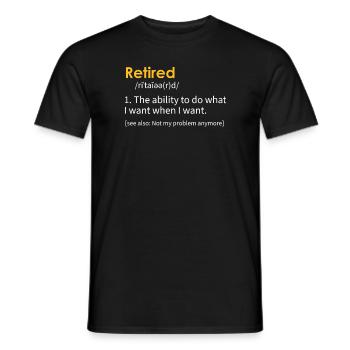 Définition du retraité Retraite - T-shirt homme - noir - Devant - AI Model Male 178 light (178cm)