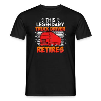Truck Driver Pension Truck Pensioner - Men's T-Shirt - black - Front - AI Model Male 178 light (178cm)
