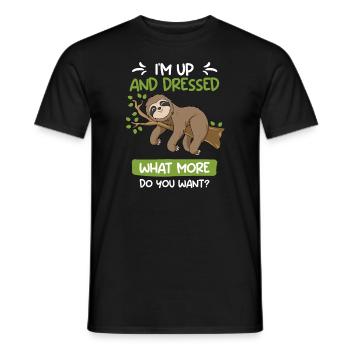 I got up and dressed - Men's T-Shirt - black - Front - AI Model Male 178 light (178cm)