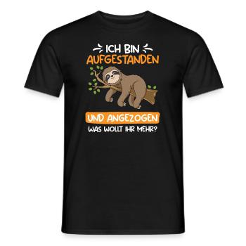 Ich bin aufgestanden und angezogen - Männer T-Shirt - Schwarz - Vorne - AI Model Male 178 light (178cm)