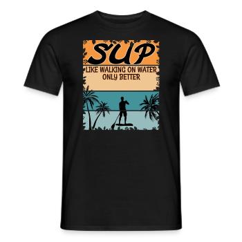 Sup Vintage Rétro - Stand Up Paddle Mâle - T-shirt homme - noir - Devant - AI Model Male 178 light (178cm)