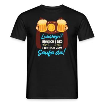 Lederhosn brauch I ned nur zum sauffa da - Männer T-Shirt - Schwarz - Vorne - AI Model Male 178 light (178cm)