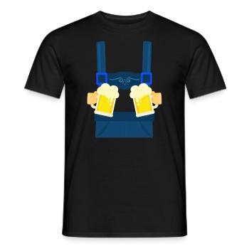 Fake Hosenträger Lederhosen Bayern Bier Trachten - Männer T-Shirt - Schwarz - Vorne - AI Model Male 178 light (178cm)