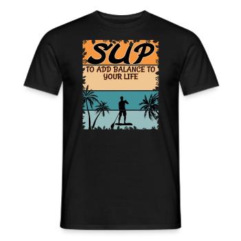 Sup Vintage Rétro - Stand Up Paddle Mâle - T-shirt homme - noir - Devant - AI Model Male 178 light (178cm)