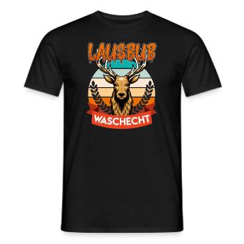 Waschechter Lausbub Bayer Trachtenshirt - Männer T-Shirt - Schwarz - Vorne - AI Model Male 178 light (178cm)