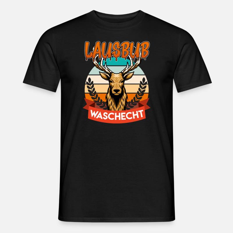 Waschechter Lausbub Bayer Trachtenshirt - Männer T-Shirt - Schwarz