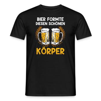 Bier formte diesen schönen Körper Bayern Herren - Männer T-Shirt - Schwarz - Vorne - AI Model Male 178 light (178cm)