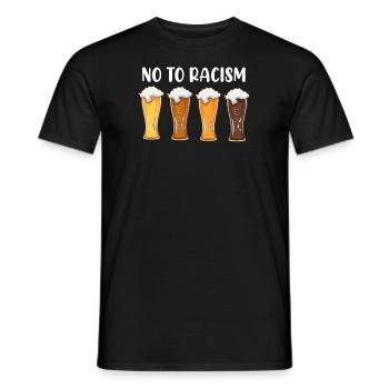 No to Raissismus Beer Wheat Beer Bavaria - Men's T-Shirt - black - Front - AI Model Male 178 light (178cm)