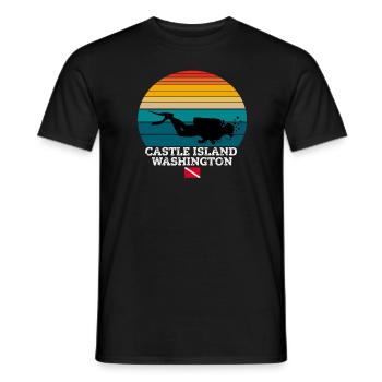 Castle Island Us Island Plongée sous-marine - T-shirt homme - noir - Devant - AI Model Male 178 light (178cm)