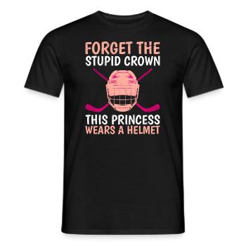 Forget the Crown Princess Wears Hockey Helmet - Men's T-Shirt - black - Front - AI Model Male 178 light (178cm)