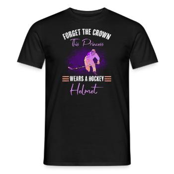 Ice hockey forgets crown princess wears helmet - Men's T-Shirt - black - Front - AI Model Male 178 light (178cm)