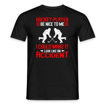 Eishockeyspieler sei nett zu mir - Männer T-Shirt - Schwarz - Vorne - AI Model Male 178 light (178cm)
