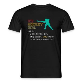 Définition Hockey Filles - T-shirt homme - noir - Devant - AI Model Male 178 light (178cm)