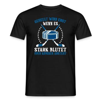 Eishockey geheult wird erst wenn es blutet - Männer T-Shirt - Schwarz - Vorne - AI Model Male 178 light (178cm)