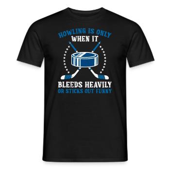 Le hockey sur glace n’est hurlé que lorsqu’il saigne - T-shirt homme - noir - Devant - AI Model Male 178 light (178cm)