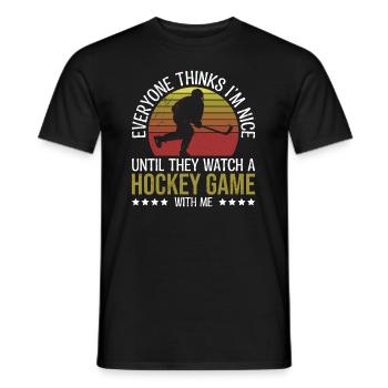 Le hockey sur glace n’est hurlé que lorsqu’il saigne - T-shirt homme - noir - Devant - AI Model Male 178 light (178cm)