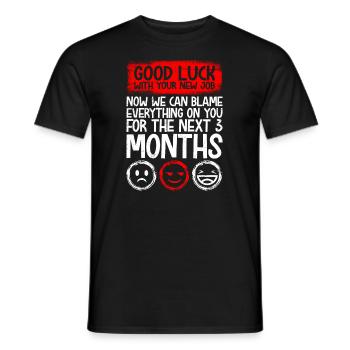 Good luck new job colleague job change - Men's T-Shirt - black - Front - AI Model Male 178 light (178cm)
