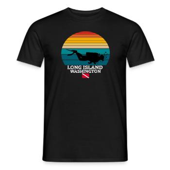 Long Island US Island Diving - Men's T-Shirt - black - Front - AI Model Male 178 light (178cm)