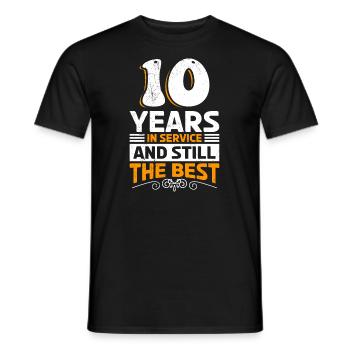 10 years of work service anniversary - Men's T-Shirt - black - Front - AI Model Male 178 light (178cm)