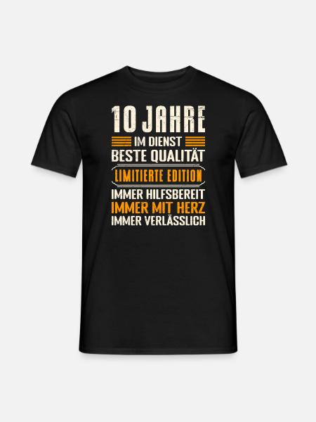 Dienstjubiläum 10 Jahre Qualität Arbeitsjubiläum - Männer T-Shirt - Schwarz