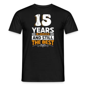 Anniversaire de l’entreprise 15 ans de service - T-shirt homme - noir - Devant - AI Model Male 178 light (178cm)