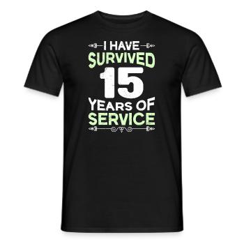 Anniversaire de service 15 ans anniversaire de l’entreprise - T-shirt homme - noir - Devant - AI Model Male 178 light (178cm)