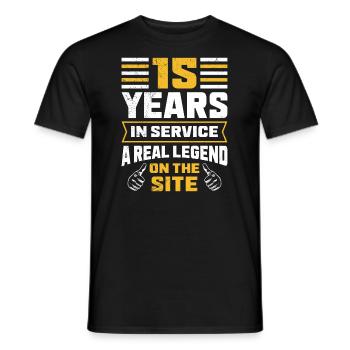 Anniversaire de l’entreprise 15 ans de service anniversaire - T-shirt homme - noir - Devant - AI Model Male 178 light (178cm)